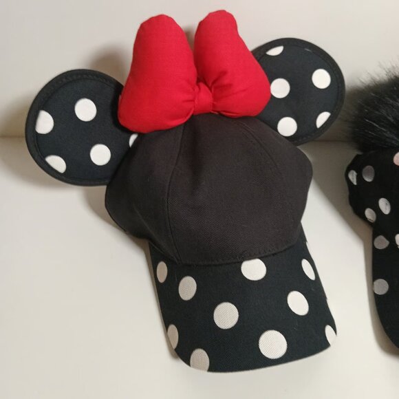 Disney Parks Minnie Mouse Ears with Bow Baseball Hat Black Red - Picture 6 of 8